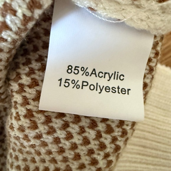 MISS SPARKLING Knit Happy face sweater tankTank Top Tie Shoulder Brown Cream - Picture 9 of 10